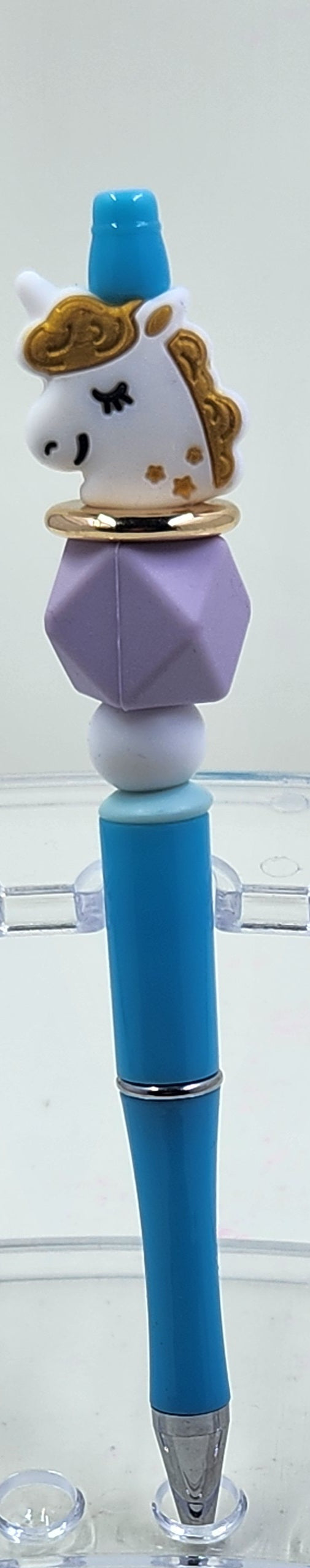Beaded pen with unicorn focal bead