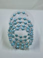 Handmade Light Blue and Clear Crystal Wrap Around Bracelet