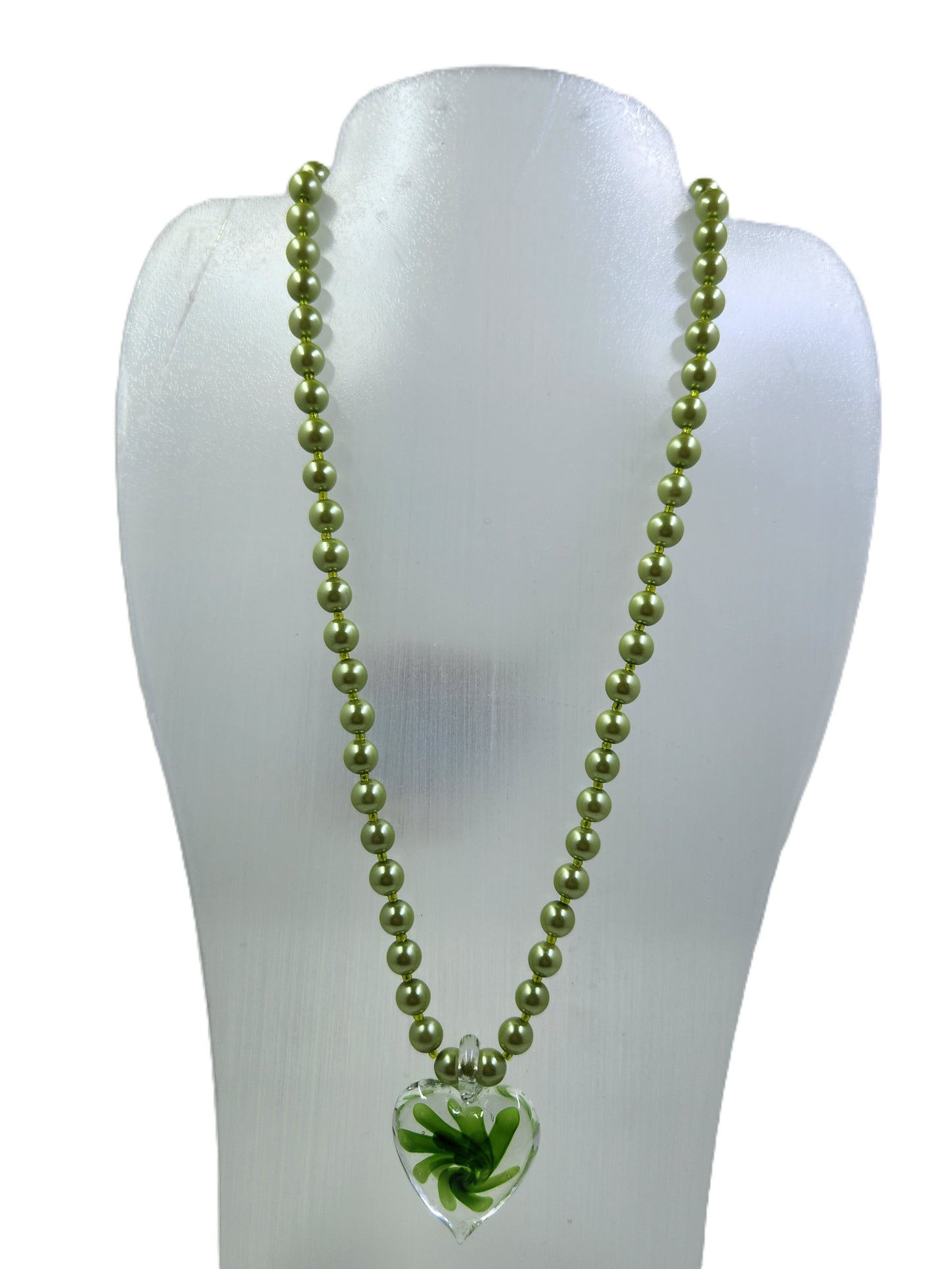 Handmade Light Green Necklace, Bracelet and Earrings Set