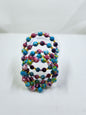 Handmade Memory Wire Bracelet - Pink, Purple, Blue and Gold