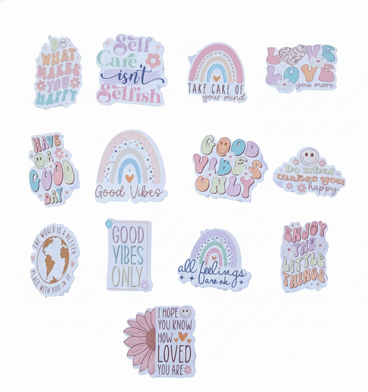 Handmade Pastel Good Vibes Stickers