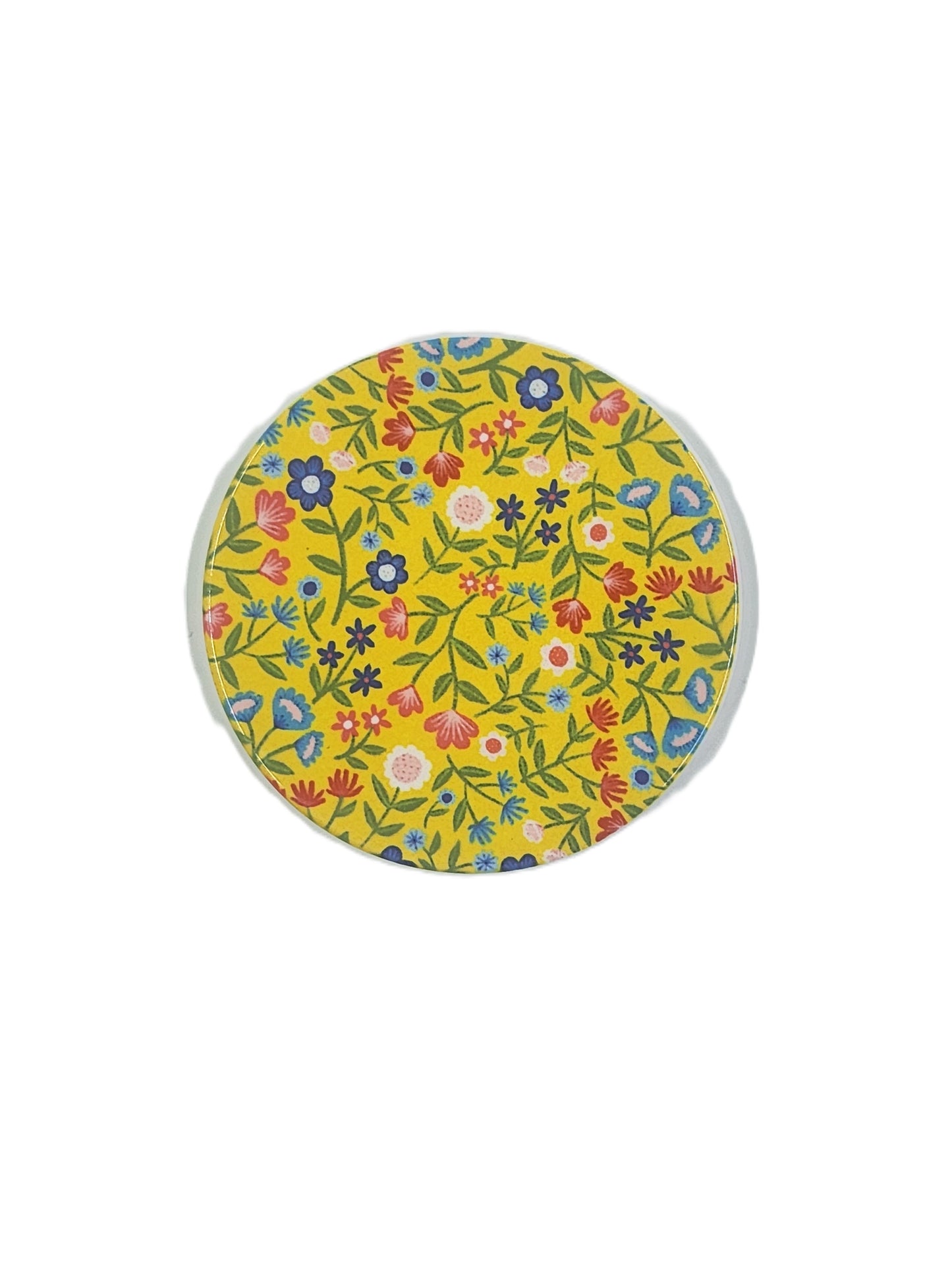 Handmade Yellow Floral Mug and Coaster Bundle