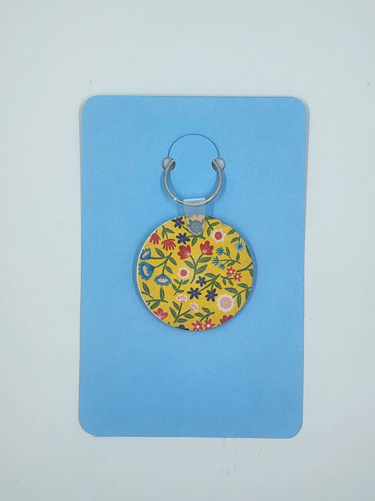 Handmade Yellow Floral Keyring