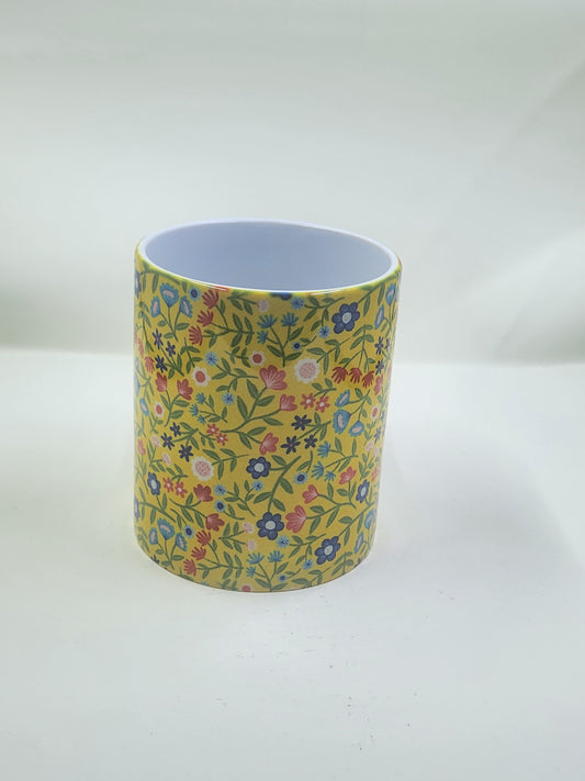 Handmade Yellow Floral Mug