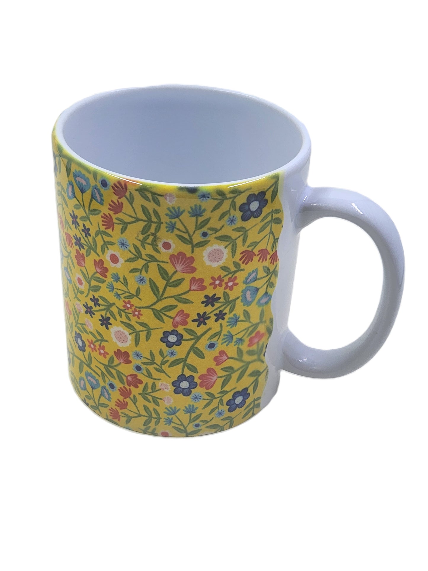 Handmade Yellow Floral Mug and Coaster Bundle