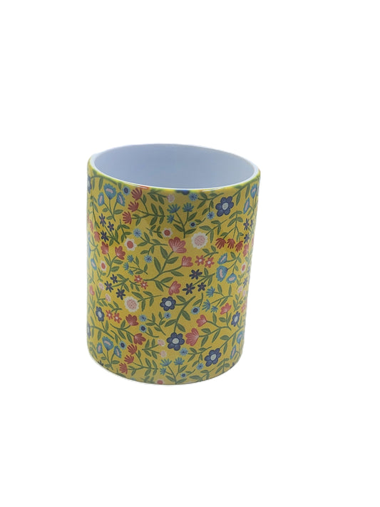 Handmade Yellow Floral Mug