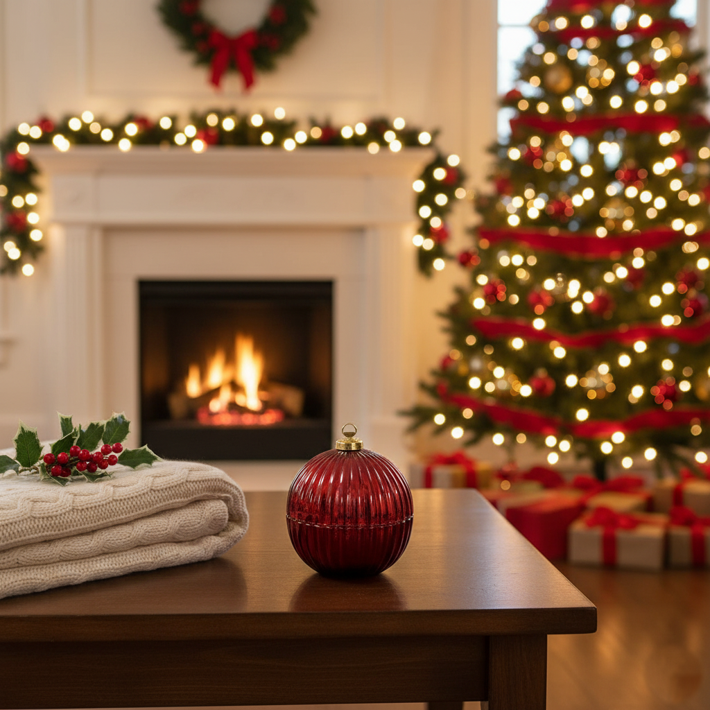 Hand-poured Medium Christmas Bauble Candles