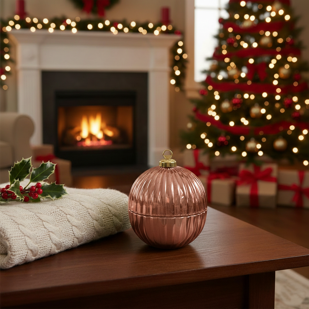 Hand-poured Medium Christmas Bauble Candles