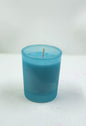 Blue candle on a white background