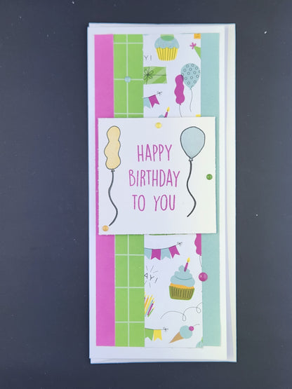 Slimline Birthday Card and Gift Card Holder
