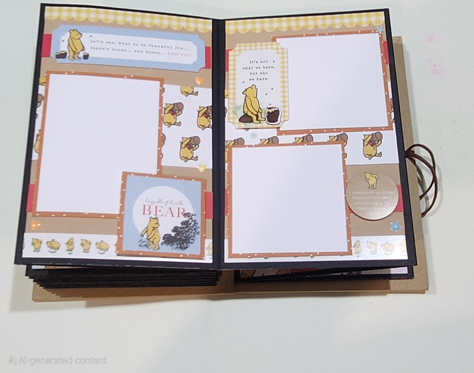 Winnie the Pooh themed photo book page