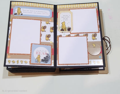 Winnie the Pooh themed photo book page